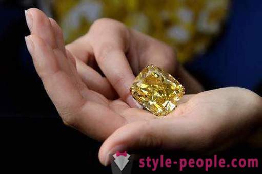 Keltainen timantti: ominaisuudet, alkuperä, louhinta ja mielenkiintoisia faktoja