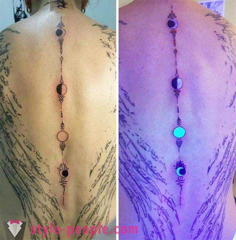 Tatuointeja, jotka näkyvät vain UV-valossa