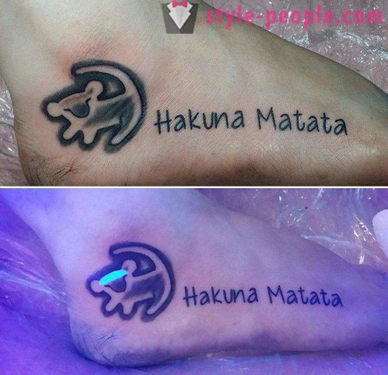 Tatuointeja, jotka näkyvät vain UV-valossa