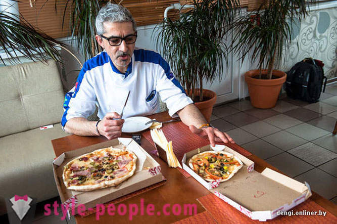 Italialainen kokki yrittää Valko pizza