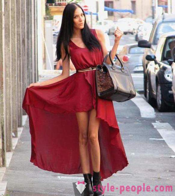 Tyylikäs ja muodikas pukeutuminen: Edessä lyhyempi selän pituus. cascade mekko